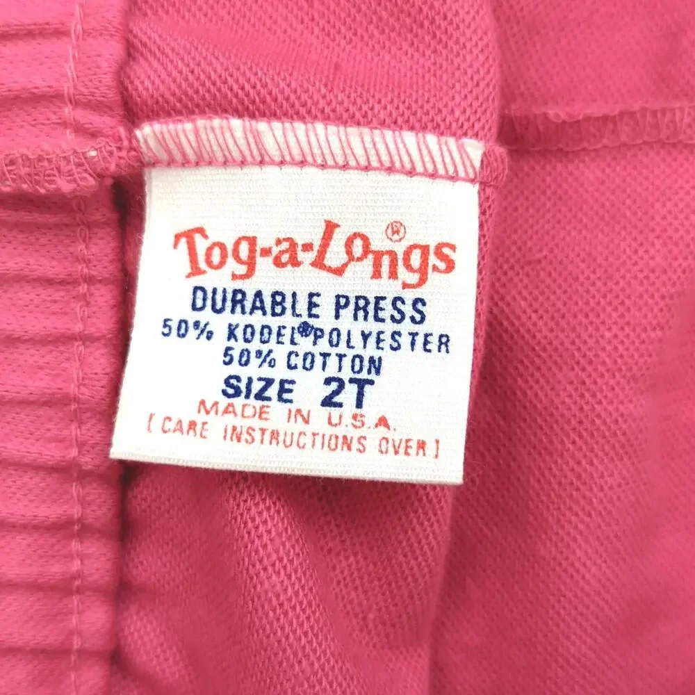 Vintage Tog-a-longs Shorts Girls Sz 2T Pink Track Shorts 80s